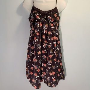 AMERICAN EAGLE VTG Navy Floral A-Line Slipdress Size 6
